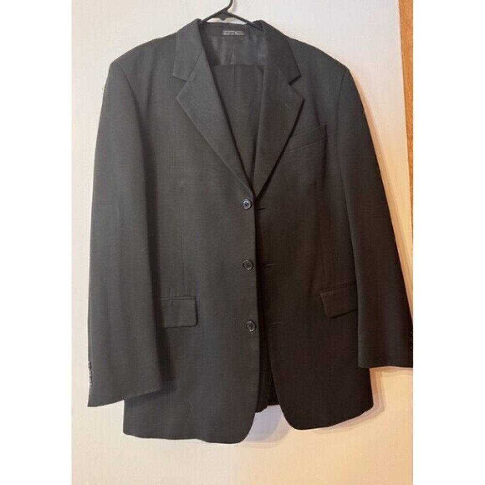 Philippe Laurent  Mens Suit Jacket Coat Set Pants  Black Size 42L
